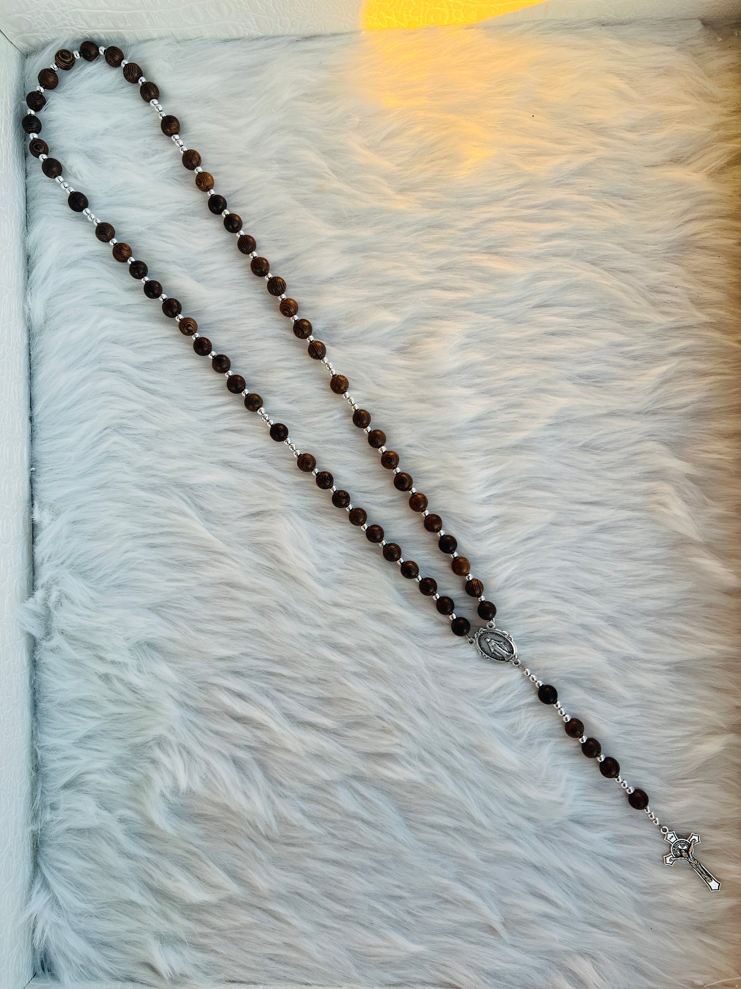Brown & Silver Rosary