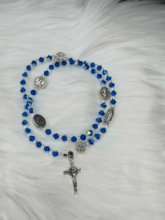 Blue Rosary Bracelet