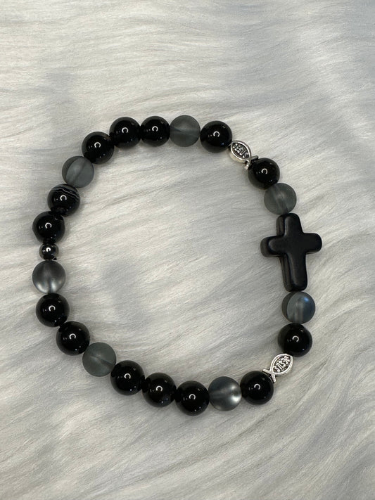 Silver & Black Bracelet
