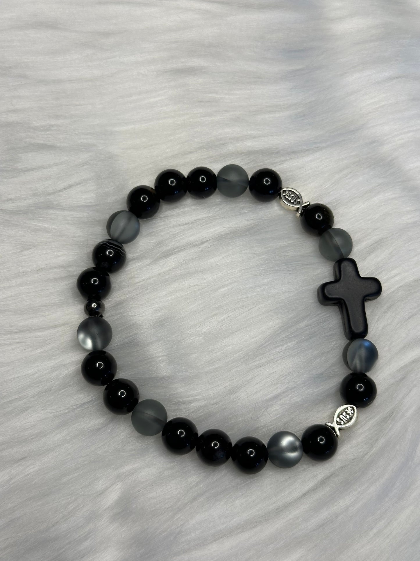 Silver & Black Bracelet