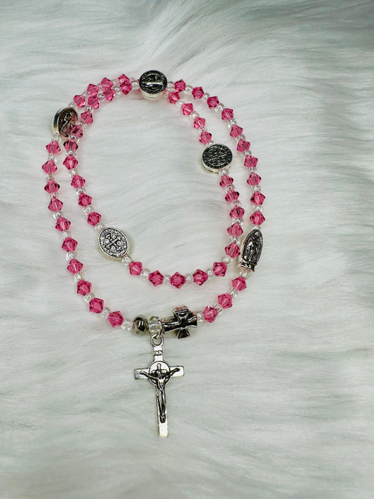 Pink Rosary Bracelet