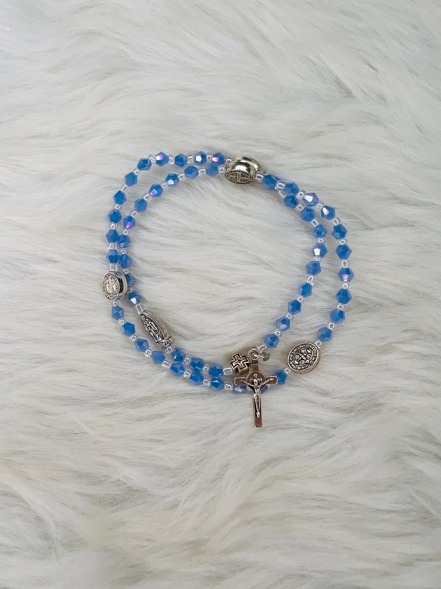 Blue Rosary Bracelet