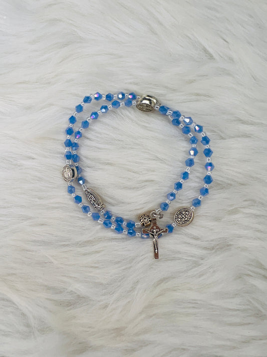 Blue Rosary Bracelet