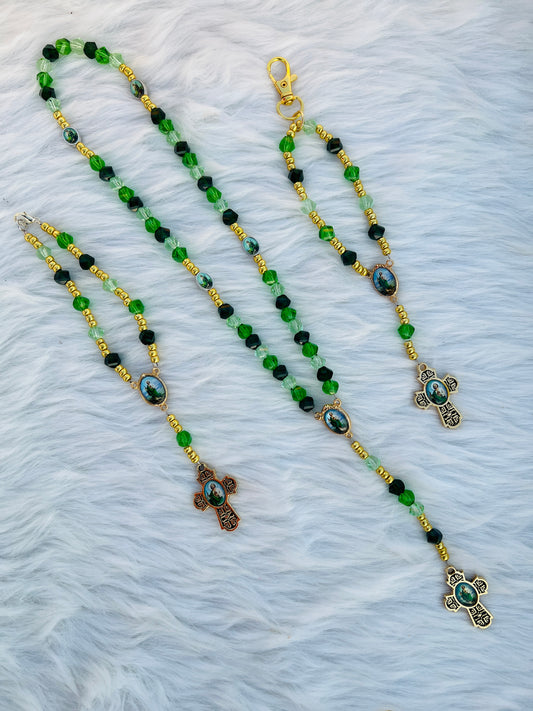 St Jude Rosary, Car Rosary, & Keychain