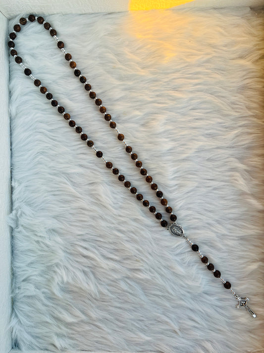 Brown & Silver Rosary