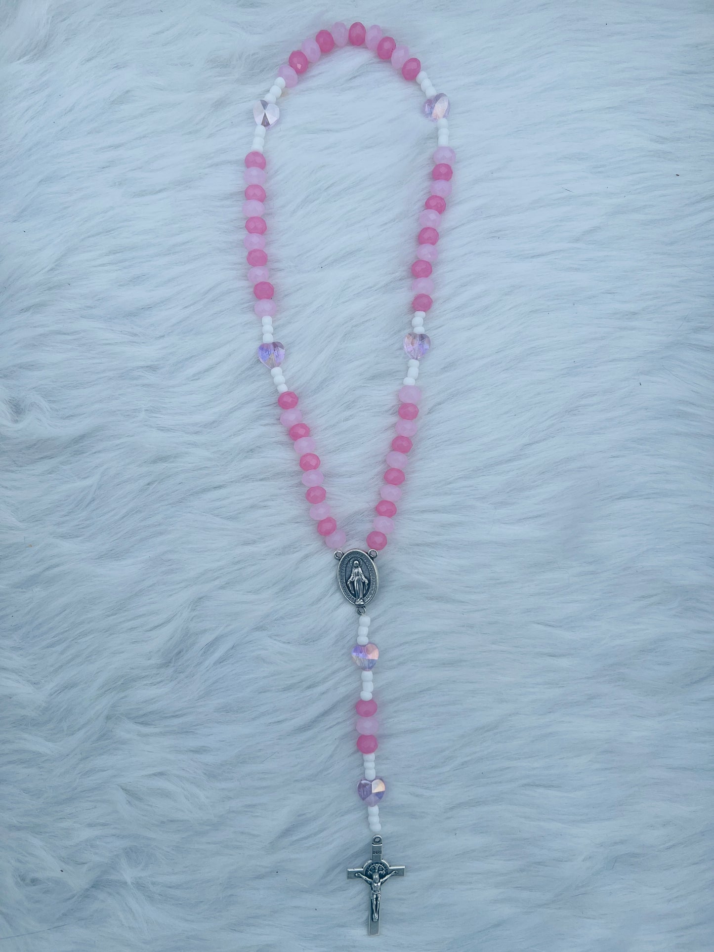 Pink Heart Rosary