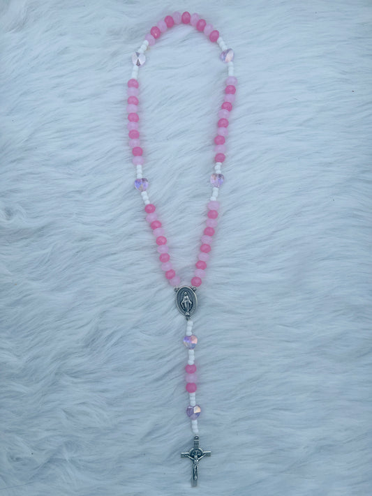 Pink Heart Rosary