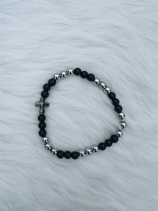 Silver & Black Bracelet