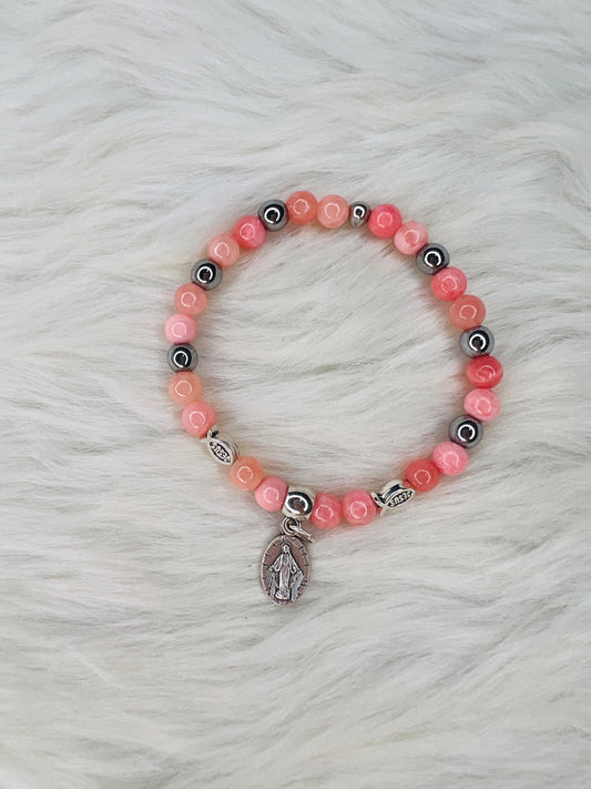 Pink Miraculous Medal Bracelet