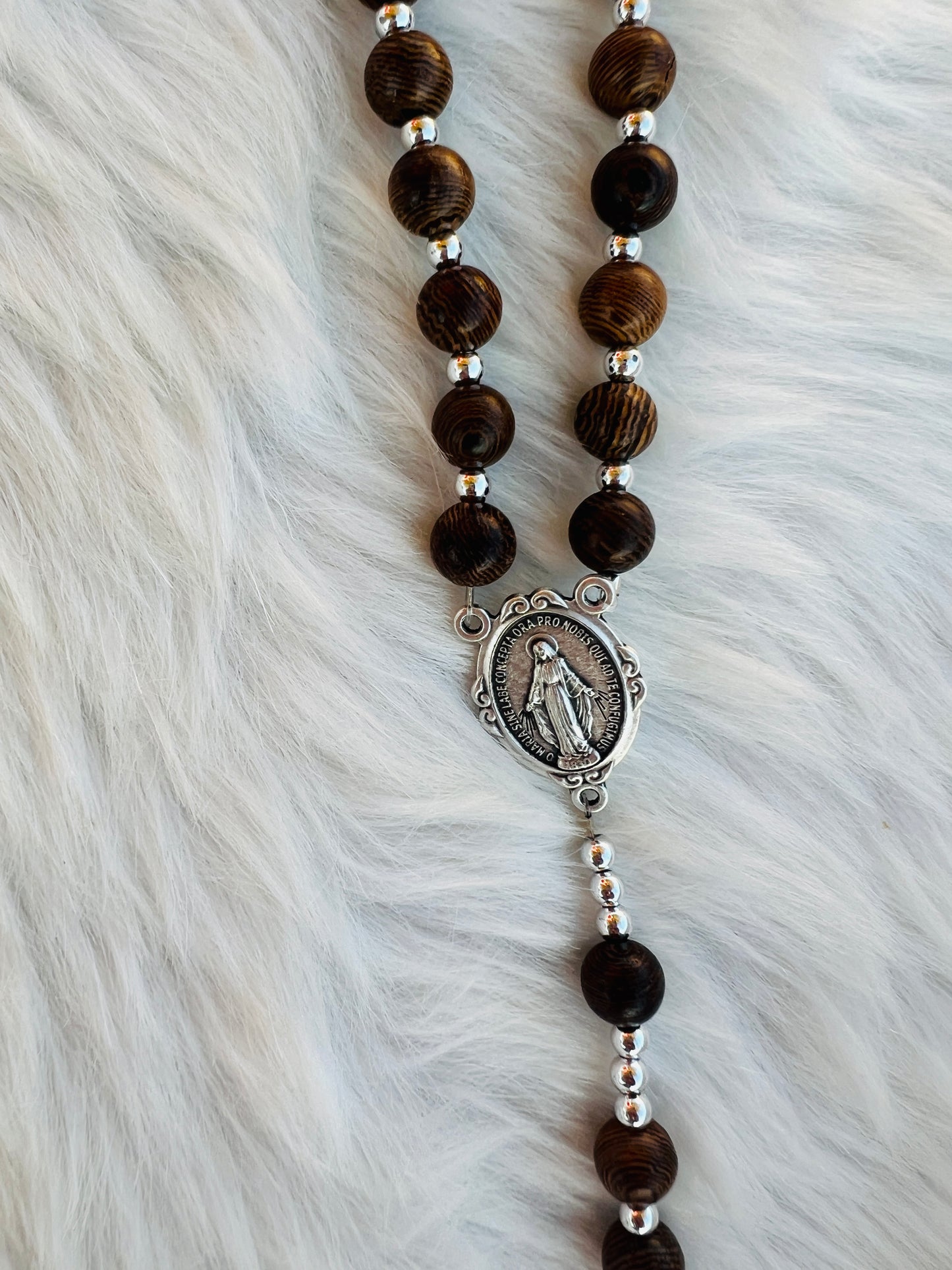 Brown & Silver Rosary