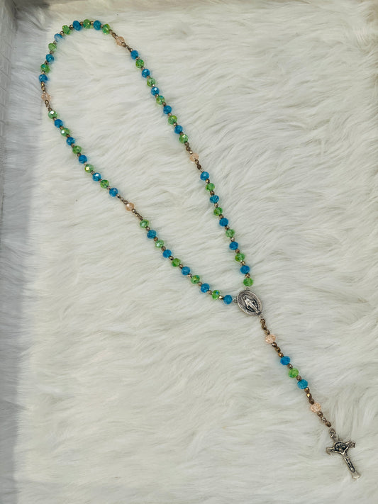 Green Blue Pink Rosary