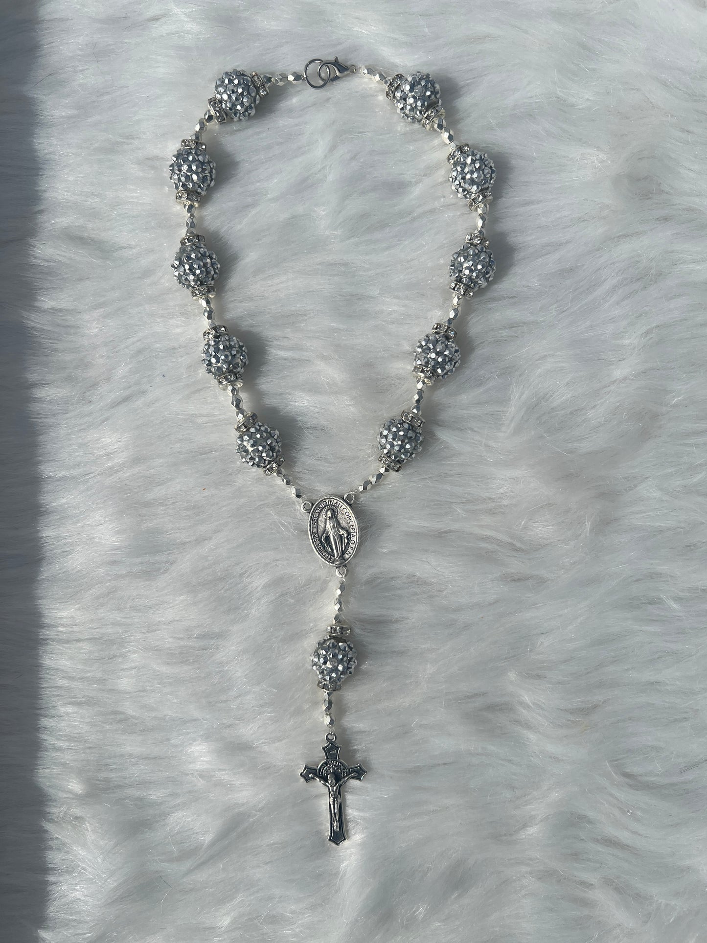 Silver Car Rosary