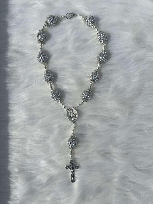 Silver Car Rosary